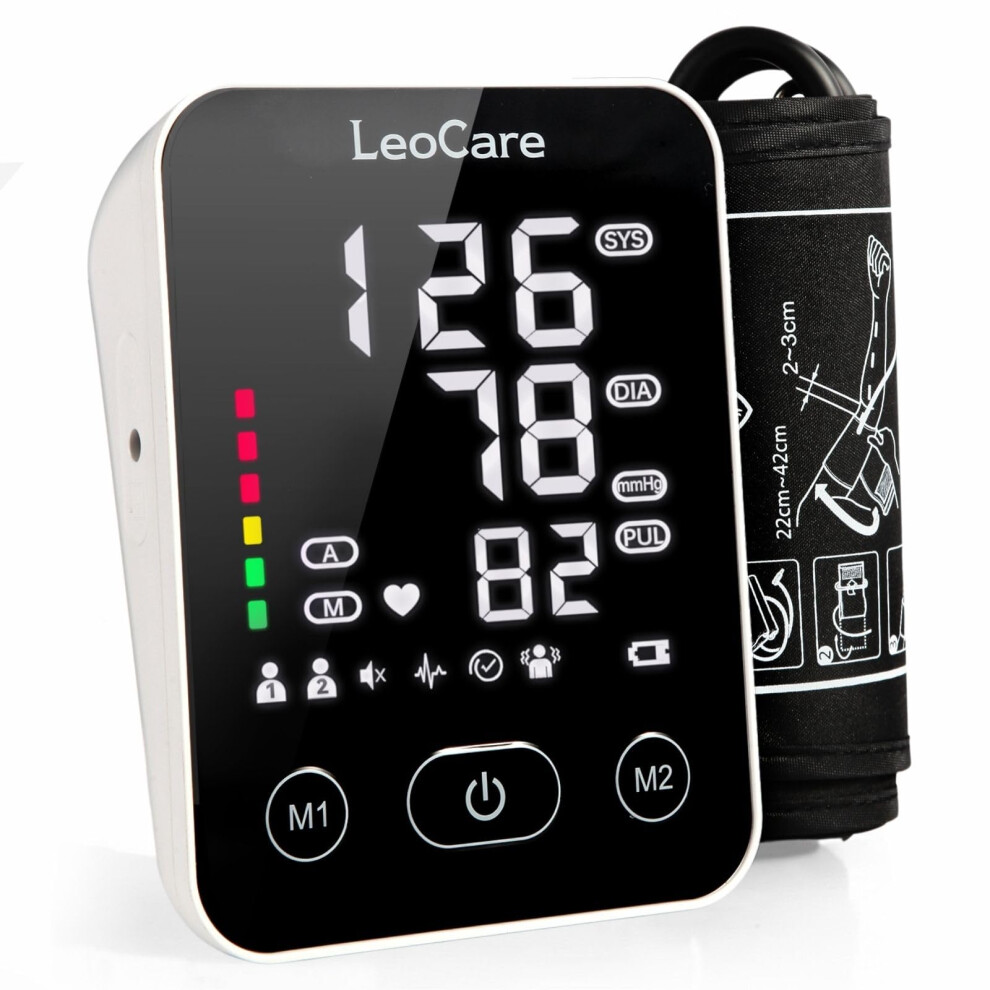 Leocare Blood Pressure Monitor, Nhs Supplier, Ce & Bihs Certified, Clinically Validated Blood Pressure Machine, Upper Arm Bp Monitor For Home Use, Ir