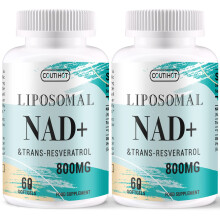Liposomal NAD+ 500mg with Trans-Resveratrol 300mg Softgels | Actual NAD+ Supplement | 2-in-1 Anti Aging Formula for Cellular Repair, Promote Longevit