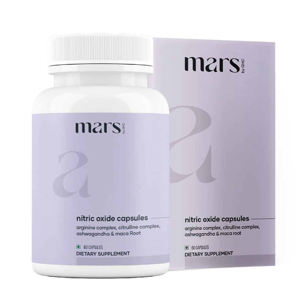 Mars By Ghc Mars Nitric Oxide Capsules With L-Arginine, L-Citrulline & Adaptogens - Boost Energy, Circulation & Recovery (60 Capsules)