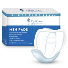 100 x Super Plus Incontinence Pads Men | Adhesive Backsheet & Advanced Absorption | Mens Incontinence Pads | Pad for Men | Male Incontinence Pad | Si
