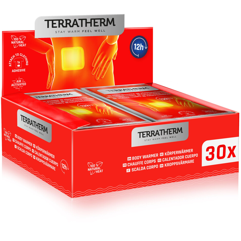 Terratherm Heat Pads Back, Neck And Shoulders Â 12H Soothing Deep Heat Patches, Bodywarmer Â Self Adhesive And Air Activated Patch Â 30 Pieces