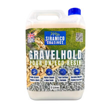 GRAVELHOLD Pour On ECO Resin Glue | 5 litres | Waterbased Binder for Gravel Stones and Mulch on Borders, Patios & Garden Paths. Non Toxic & Pet Frie