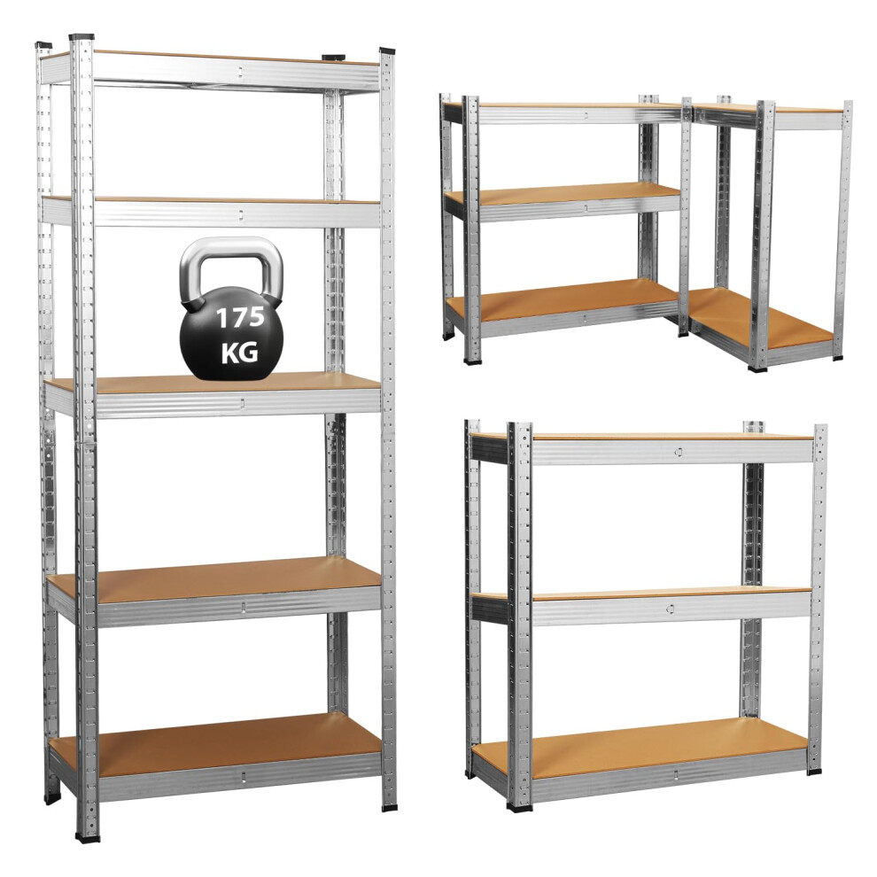 Garage Shelving Units,5 Tier Shelving Unit Garage Shelves Storage Shelf Heavy Duty Shed Storage Racking Shelf Metal Boltless for Warehouse Workshop O