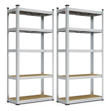VonHaus Garage Shelving Units - Pack of 2 Heavy Duty Racking for Home, Office, Shed and Garage Storage - 5-Tier Shelving Units for Storage, 175kg Cap