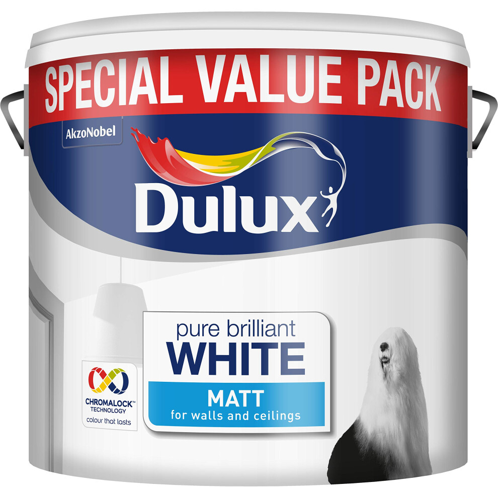 Dulux Matt Paint, 6 L - Pure Brilliant White