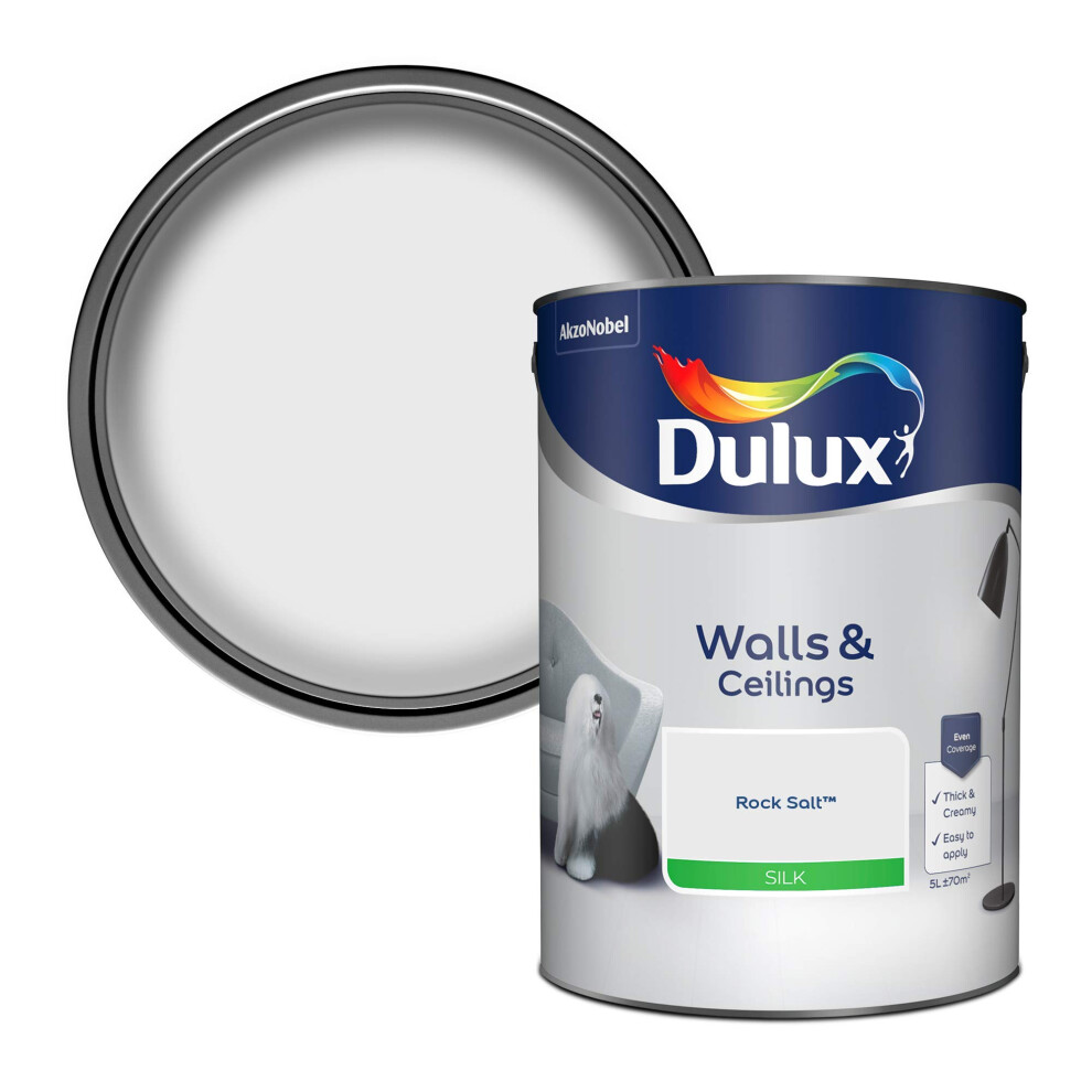 Dulux Walls & Ceilings Silk Emulsion Paint - Rock Salt - 5L