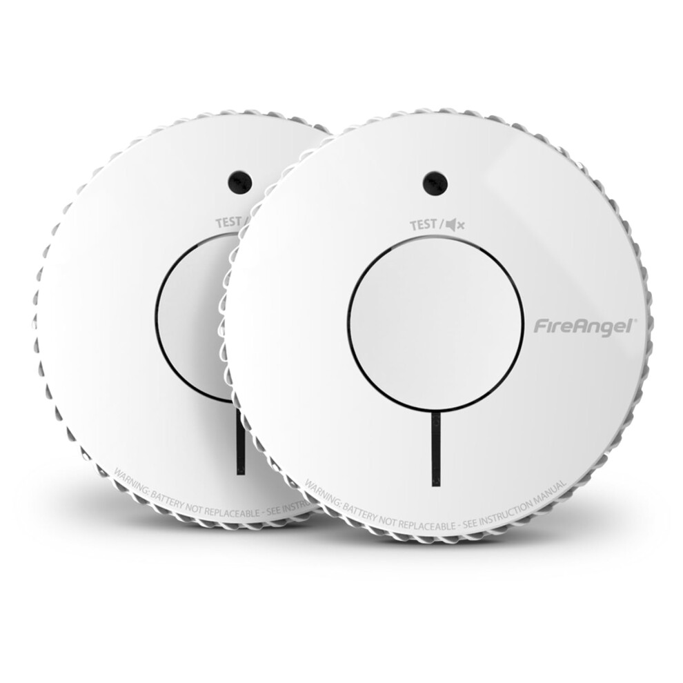 FireAngel Optical Smoke Alarm 2-Pack - FA6620 10-Year Battery Smoke Alarms for Home with Test/Silence Button - Replacement for FireAngel ST-622/ST-62