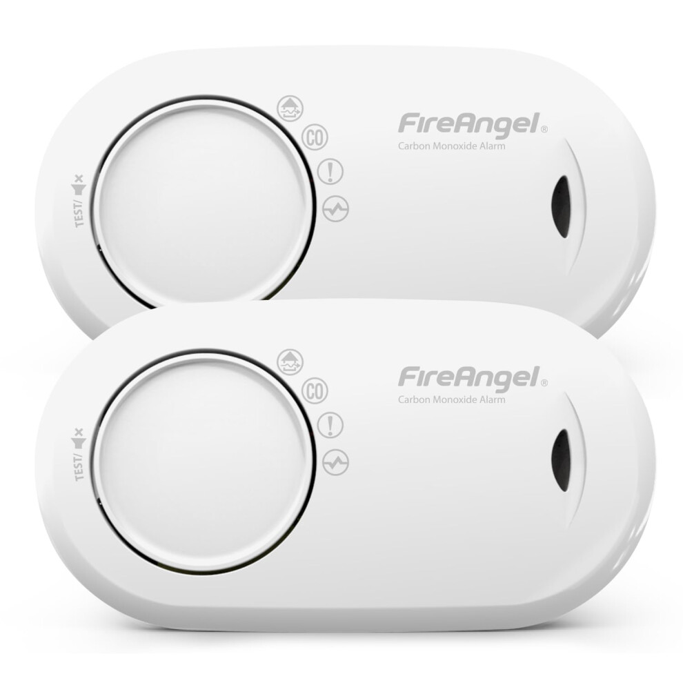 FireAngel Carbon Monoxide Detector 10-Year Life Sealed Battery - FA3820 Carbon Monoxide Alarm for Home and Holiday - Portable CO Alarm - Travel Carbo