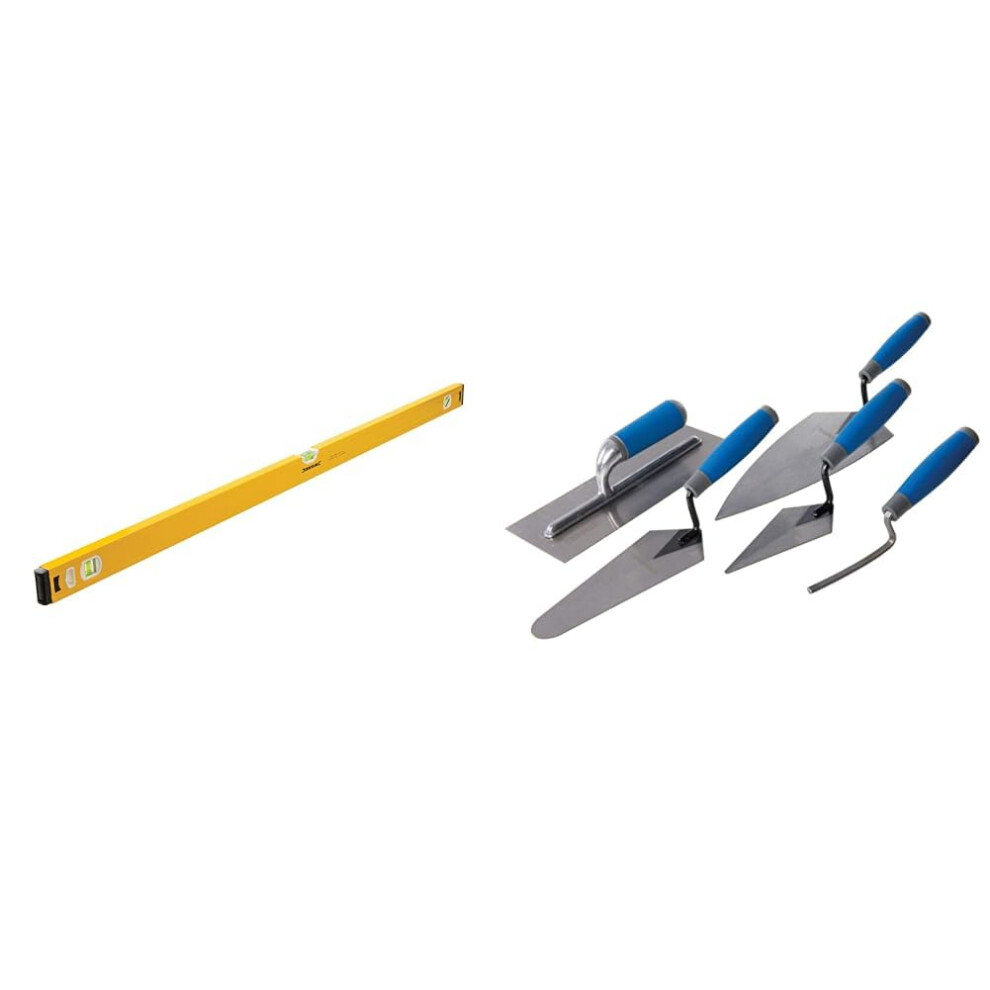 Silverline Spirit Level 1200mm (SL22),Yellow & Soft-Grip Trade Trowel Set 5pce (395016)