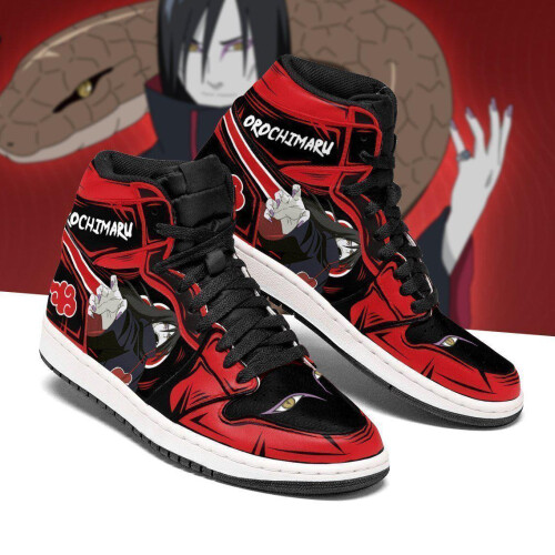 (5.5) akatsuki orochimaru naruto anime sneakers red 1