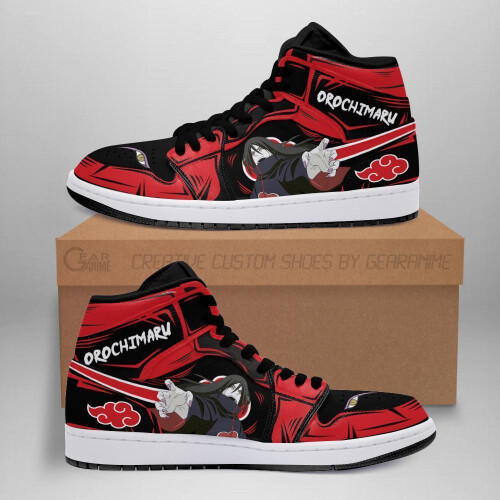 (8.5) akatsuki orochimaru naruto anime sneakers red