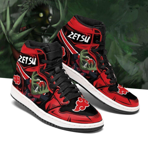 (8.5) akatsuki zetsu naruto anime sneakers red 1