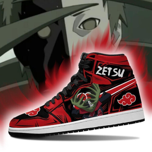 (8.5) akatsuki zetsu naruto anime sneakers red 2