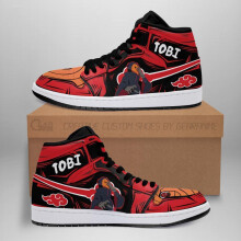 (9) akatsuki tobi shoes naruto anime sneakers red
