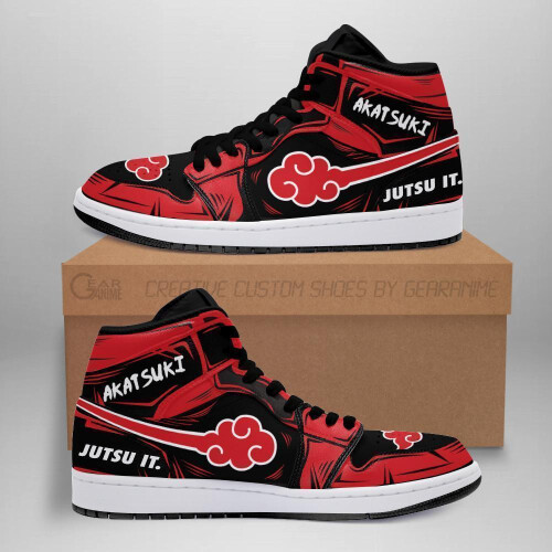 (3) akatsuki sneaker cloud jutsu it naruto anime shoes