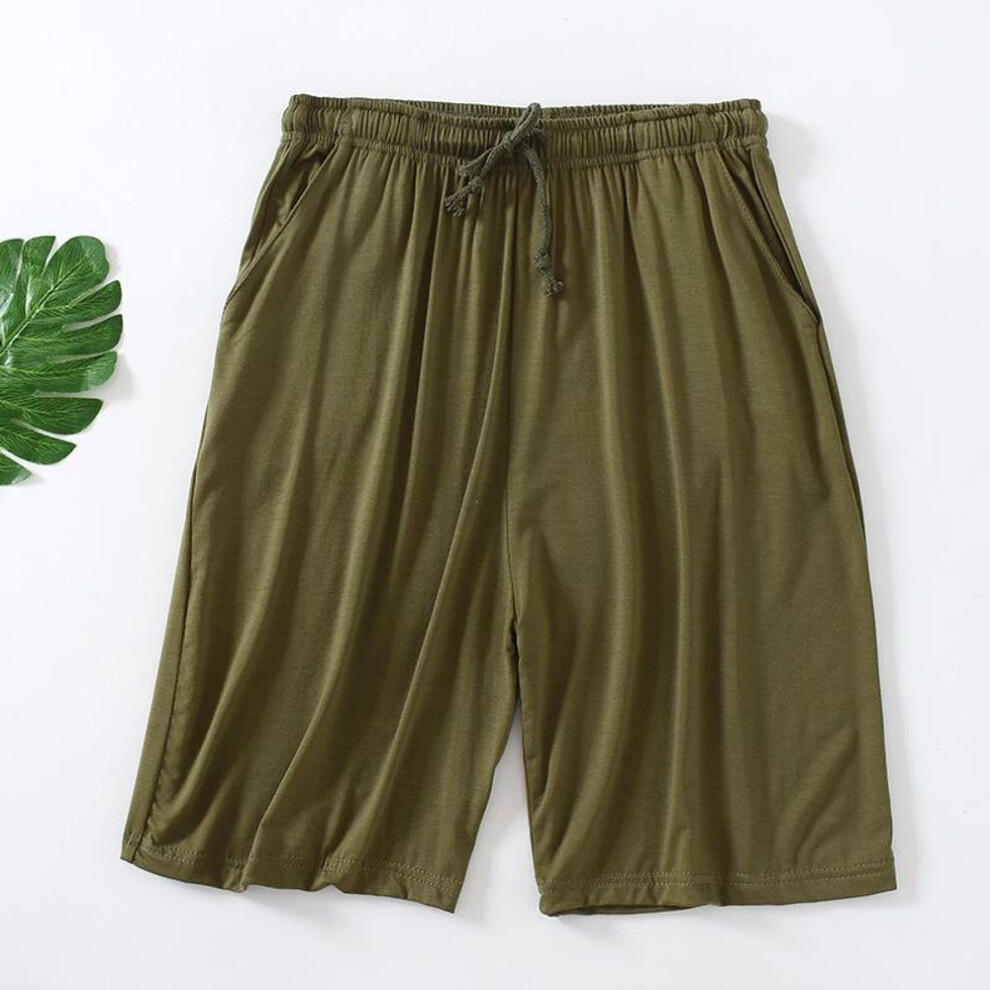 (army green, 5XL) Summer Men&apos;s Loose Shorts Thin Elasticity Breathable Stretch Quick-Drying Casual Plus Size Pajama Pants Beach Shorts