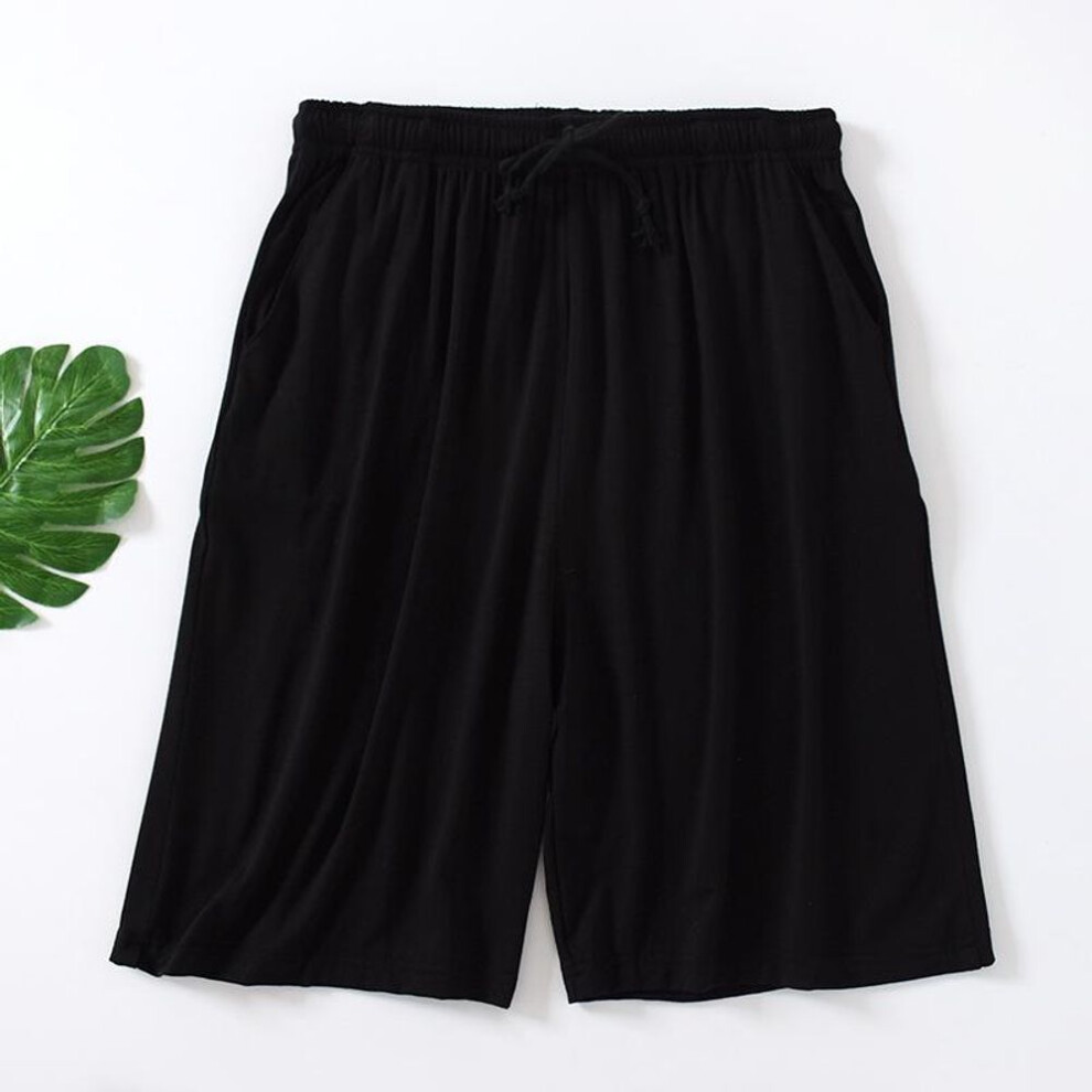 (black, 5XL) Summer Men&apos;s Loose Shorts Thin Elasticity Breathable Stretch Quick-Drying Casual Plus Size Pajama Pants Beach Shorts