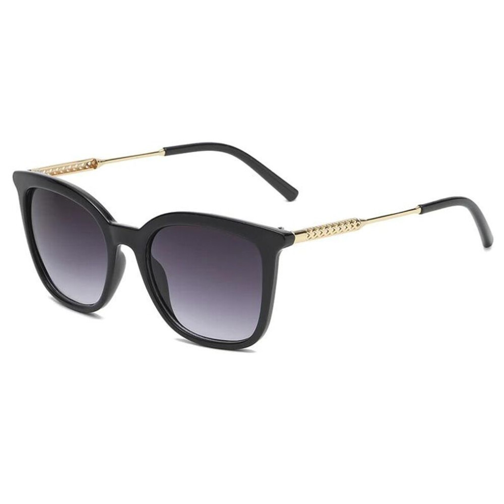 (Black) Classic Square Sunglasses Women Vintage Sun Glasses Metal Frame Retro Trend Fashion Shades Eyewear