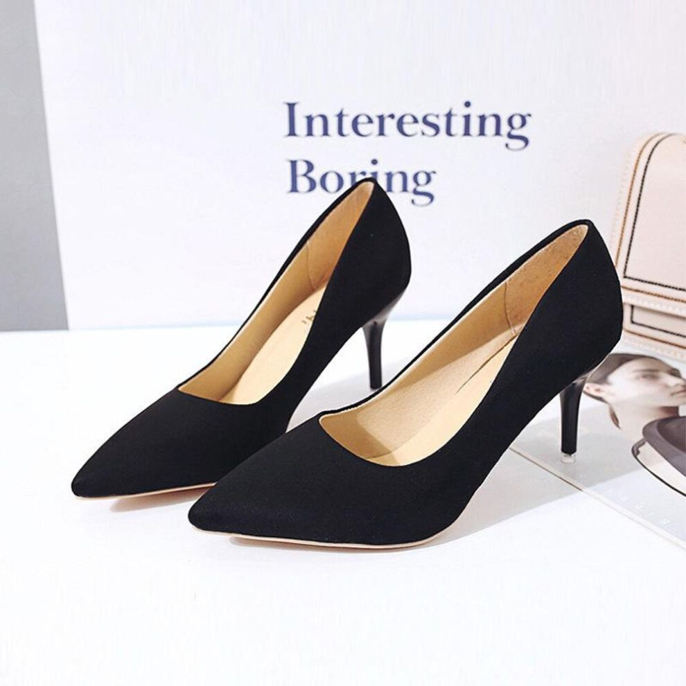 (black, 35) Shoelife  New Large Size Stiletto Pumps Women&apos;s Suede High Heels