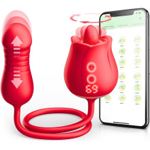 (Beige) new Sex Toy Vibrator for Women, 3 in 1 Rose Sex Toy Licking & Thrusting Modes with 10 Modes,Waterproof Silicone Personal Adult Sex Toys Vibrator for