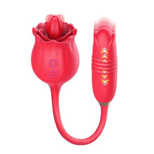 (Pink) new Sex Toy Vibrator for Women, 3 in 1 Rose Sex Toy Licking & Thrusting Modes with 10 Modes,Waterproof Silicone Personal Adult Sex Toys Vibrator for