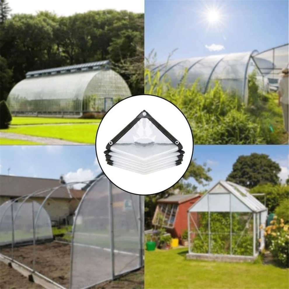 Bâche transparente imperméable de 2,0 m x 2,0 m, pour terrasse, poulailler, porche, jardin, camping