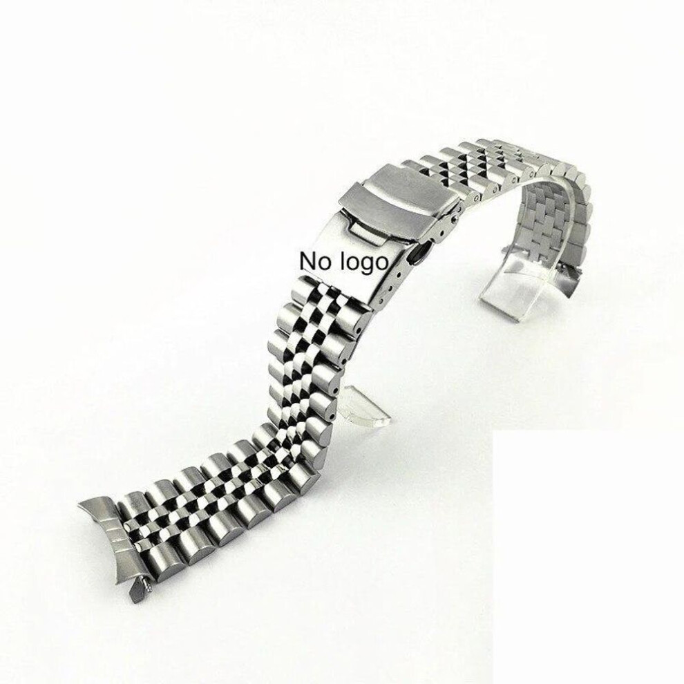 (B-Silver no logo  22mm) For Seiko Solid Stainless Steel Band Skx007 Skx009 SRPD63K1 samurai 20mm 22mm Men's Strap Srpd Jubilee Curved Bracelet