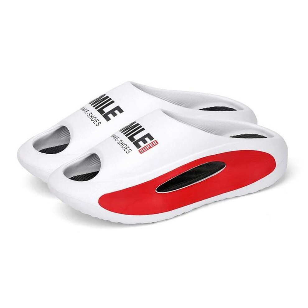 (red, 42-43) Summer Sneaker Slippers For Women Men Thick Bottom Platform Slides Soft EVA Hollow Unisex Sports Sandals Casual Beach Shoes