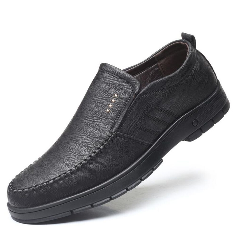 (black, 41) Men&apos;s Dress Shoes Genuine Leather Casual Shoes Soft Lightweight Non-Slip Waterproof Casual Shoes Wear-Resistant Shoes
