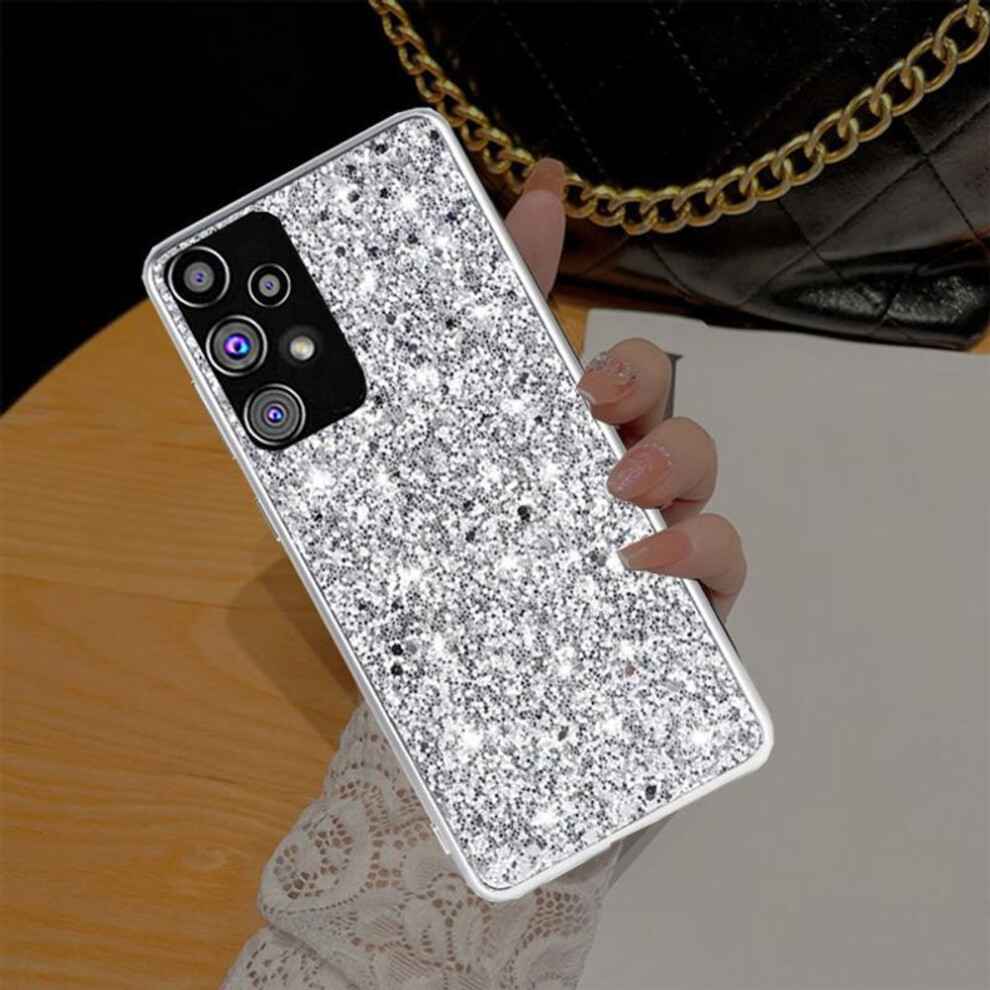 (silver, Samsung Galaxy S23 Plus) Luxury Bling Glitter Phone Case For Samsung Galaxy S23 S22 S21 FE Ultra Plus A14 A23 A33 A53 A73 A22 A32 A53 A72 A12 A51 M23 M32 4G 5G Soft TPU Cover