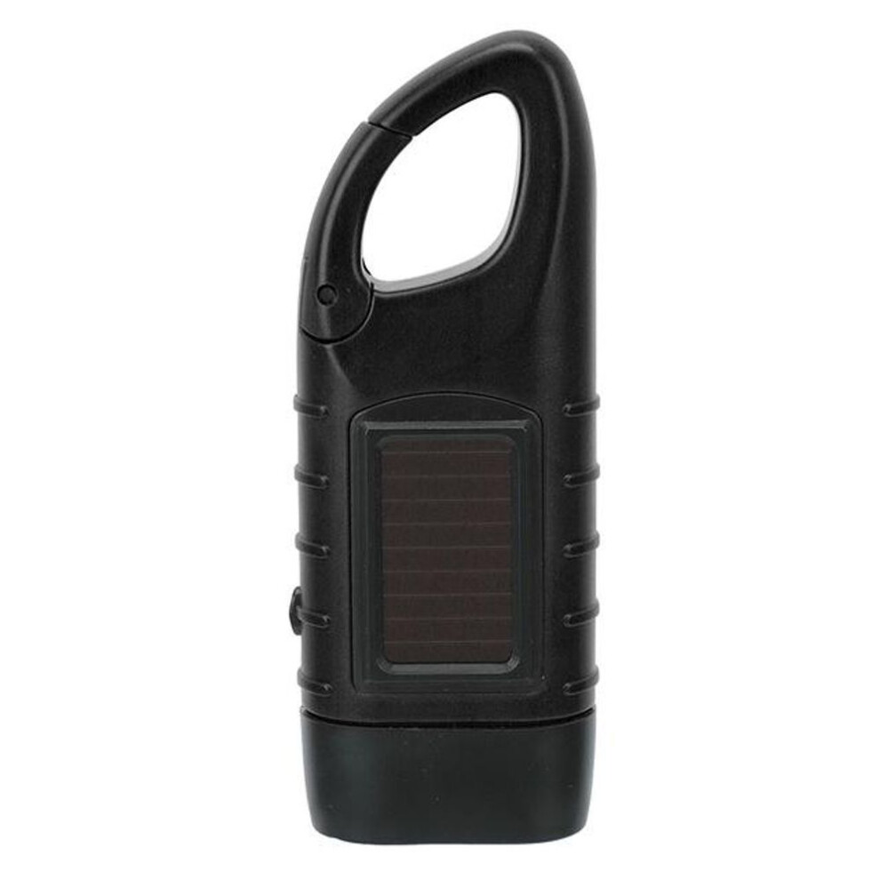 (black) Portable LED Flashlight Hand Crank Dynamo Torch Lantern Solar Powered Flashlight For Outdoor Camping Mountaineering