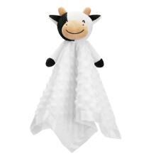 (Cow) Babies Bunny Security Blanket Baby Girl Gifts Newborn Soft Pink Lovie for Infant and Toddler Snuggle Toy Stuffed Animal, Pink 16 Inch