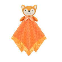 (Orange Fox) Babies Bunny Security Blanket Baby Girl Gifts Newborn Soft Pink Lovie for Infant and Toddler Snuggle Toy Stuffed Animal, Pink 16 Inch