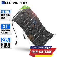 ECO-WORTHY 130W 12V Flexible Mono Solar Panel for RV Caravan Boat