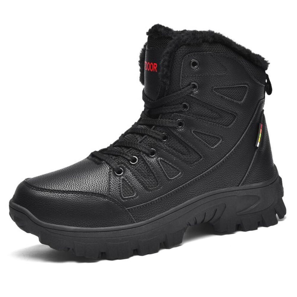 (black, 44) Plus Size Russian Style Winter Boots Waterproof Outdoor Ankle Boots For Men Snow Boots High Men Footwear