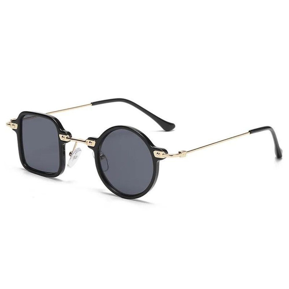 (Black) Steampunk Square Round Anti-UV Sunglasses New Women Men Luxury Personality Sun Glasses Punk Shades Eyewear Lady Eyeglasses UV400