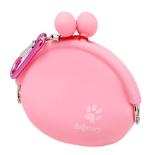 (Pink) Silicone Pet Dog Train Food Snacks Pocket Bag Walking Dog Training Food Storage Pet Travel Outdoor Product Dog Treat Bag