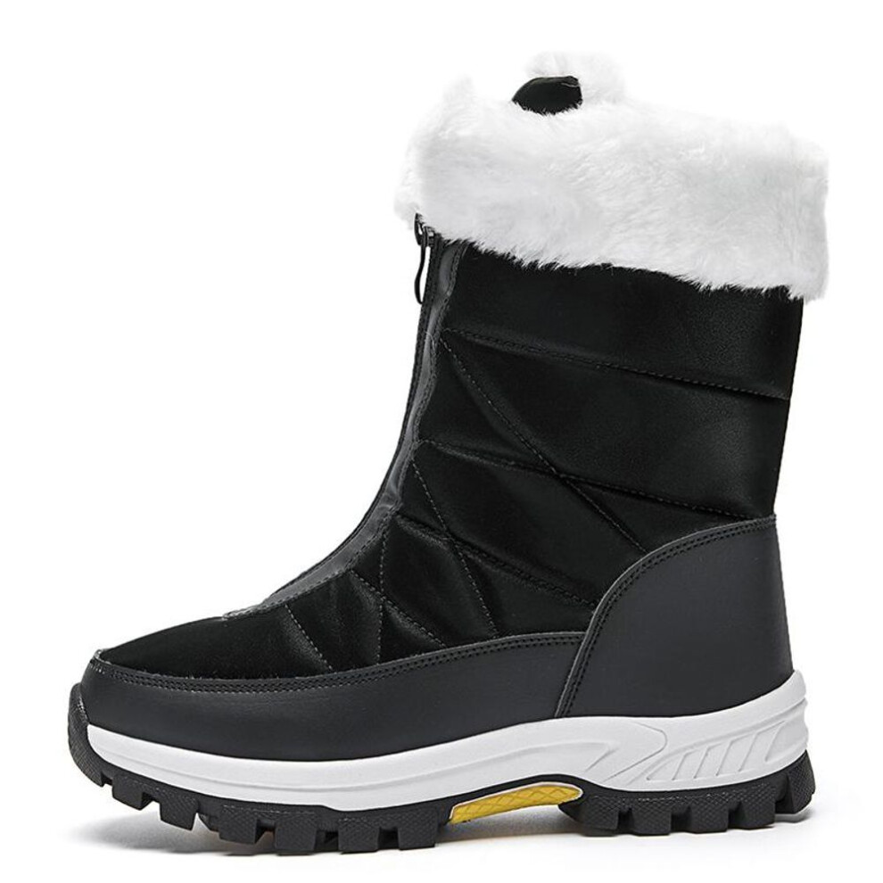 (black, 35) 35-42women&apos;s High-top Cotton Shoes Boots Large-size Outdoor Anti-slip Waterproof Women&apos;s Snow Boots