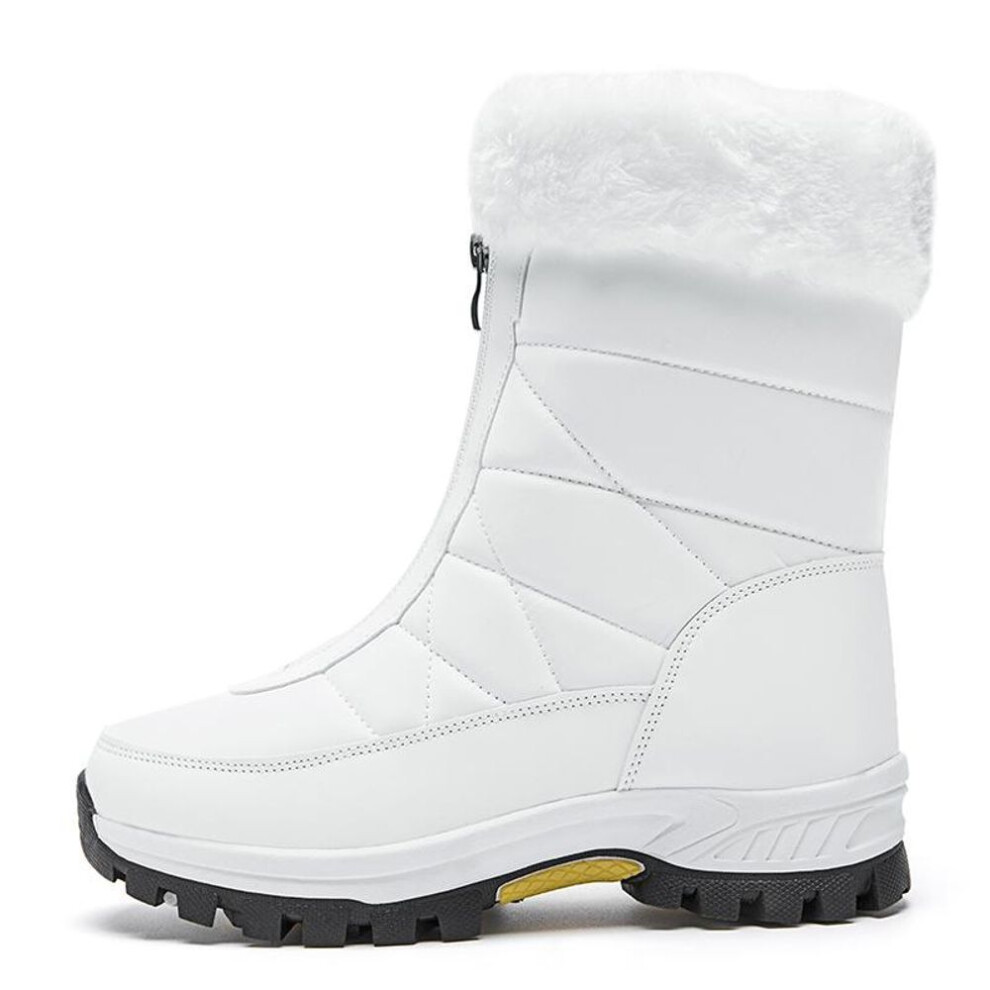 (white, 39) 35-42women&apos;s High-top Cotton Shoes Boots Large-size Outdoor Anti-slip Waterproof Women&apos;s Snow Boots