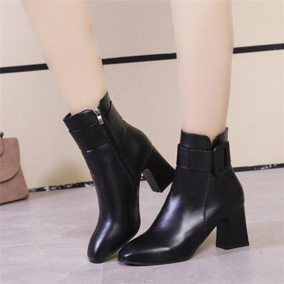 (black, 36) Women Boots High Heels Women Ankle Boots Sexy Pointed Toe Boots