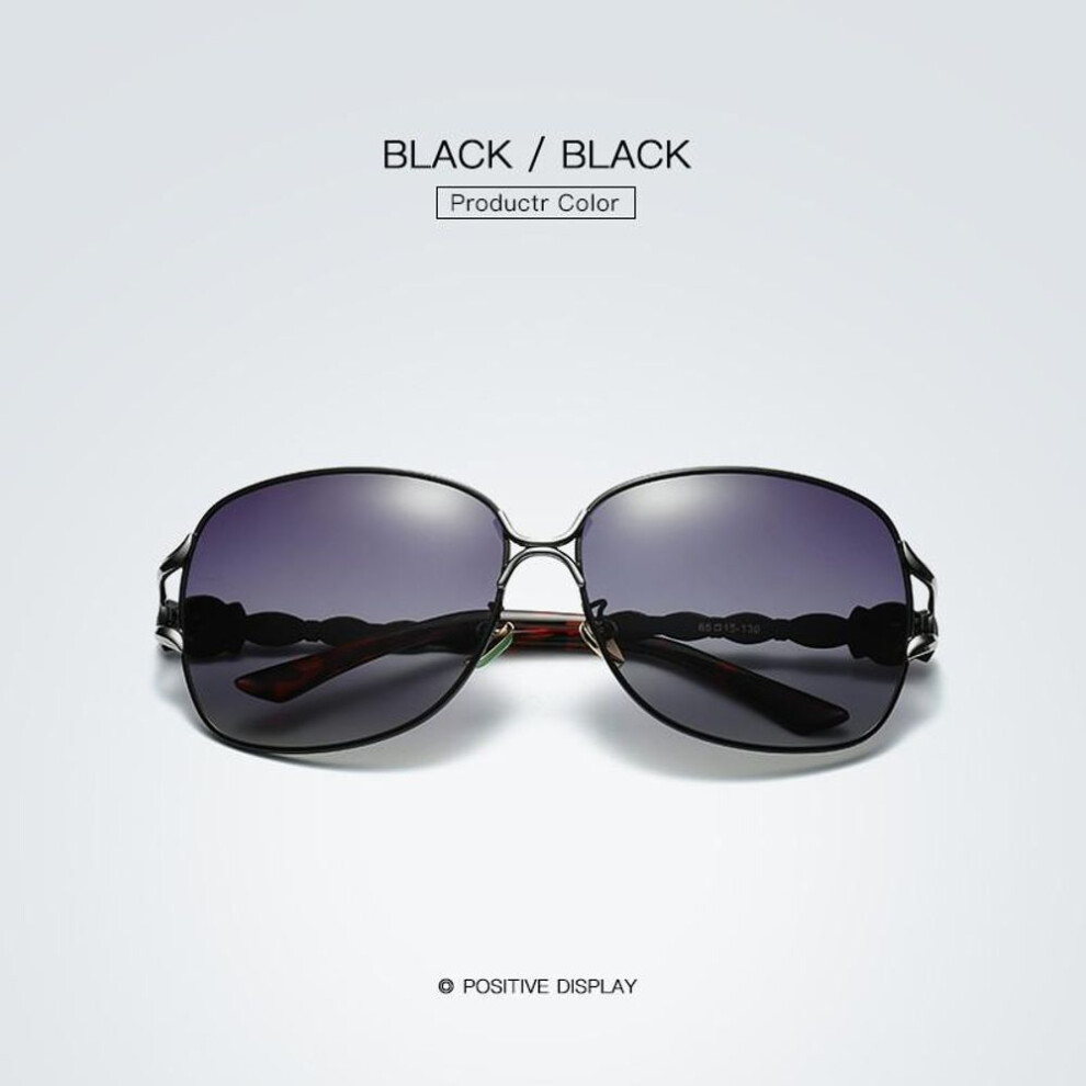 (Black) European and American Fashion Women&apos;s Outdoor Leisure Driving Polarized Sunglasses