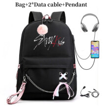 (Style B)Stray Kids vlinderdasriemrugzak cartoonletterprint schooltas cadeau mode