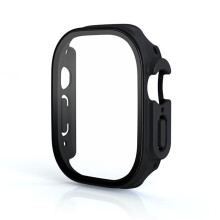 (black, 49mm) Glass+case For Apple Watch Ultra 49mm strap smartwatch PC Bumper+Screen Protector Tempered Cover iwatch series band Accessories