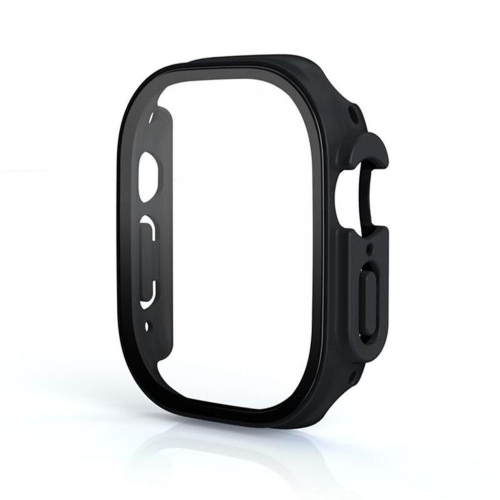 (, 49Mm) Glass+Case For Apple Watch Ultra 49Mm Strap Smartwatch Pc Bumper+Screen Protector Tempered Cover Iwatch Series Band Accessories Black 7396703134009