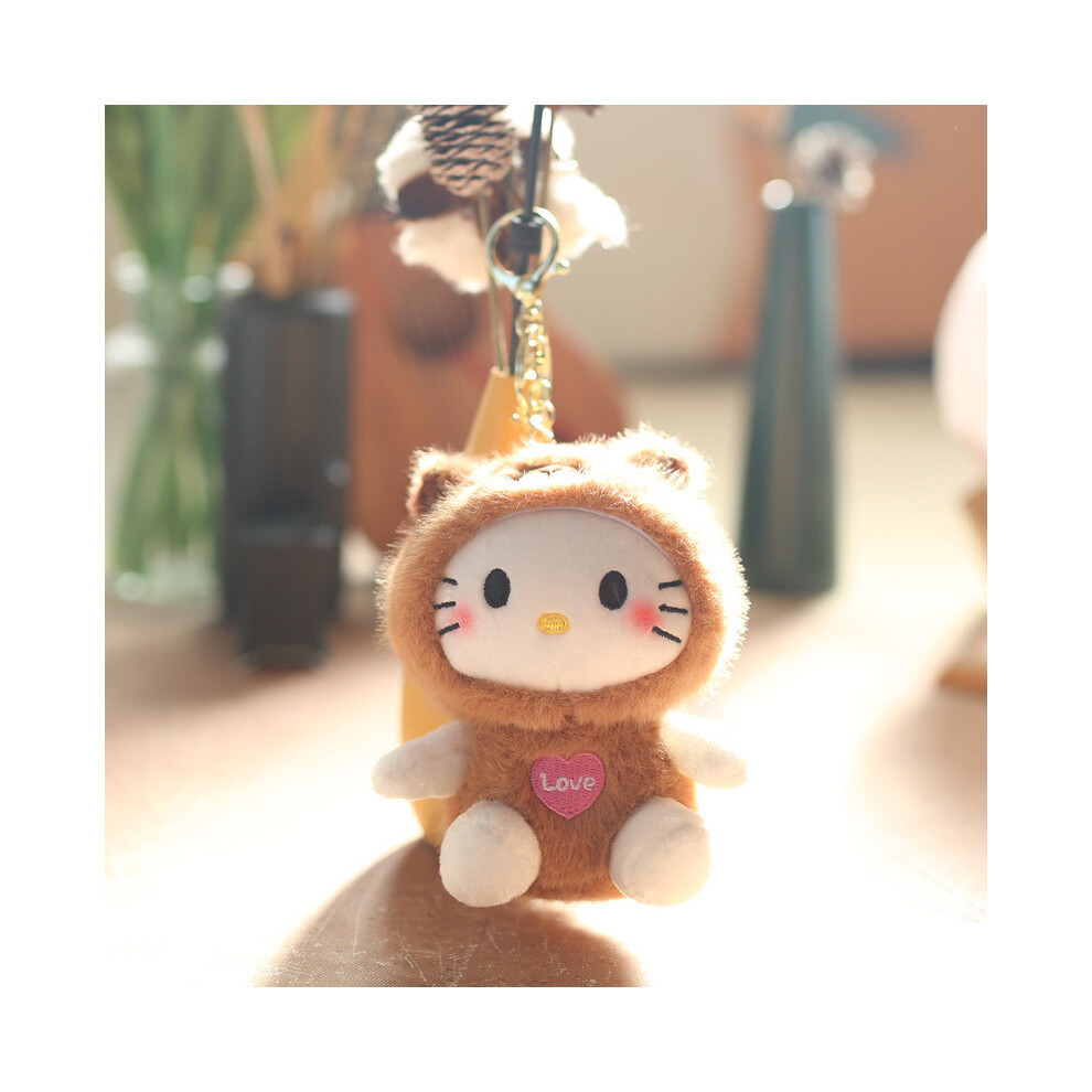 (Brown) Sanrio Hello Kitty Capybara Dress Up Cartoon Plush Doll Kids Pendant For Brown