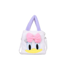 (White) Cartoon Minnie Mickey Daisy Plush Single Shoulder Handbag Leisure For