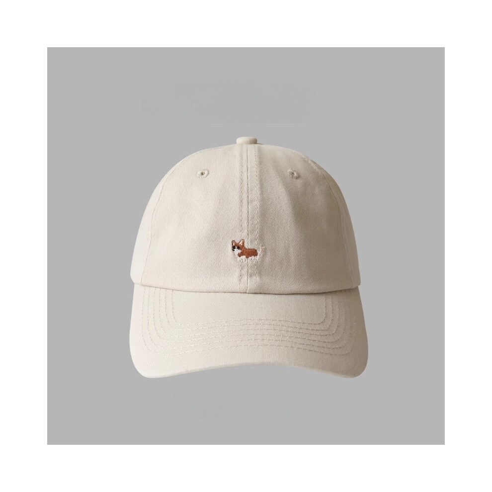 (Ivory) Cartoon Corgi Cute Embroidery Women Sunshade Cotton Baseball Summer For Hat-image-OPC-PHHJQDN-NEW