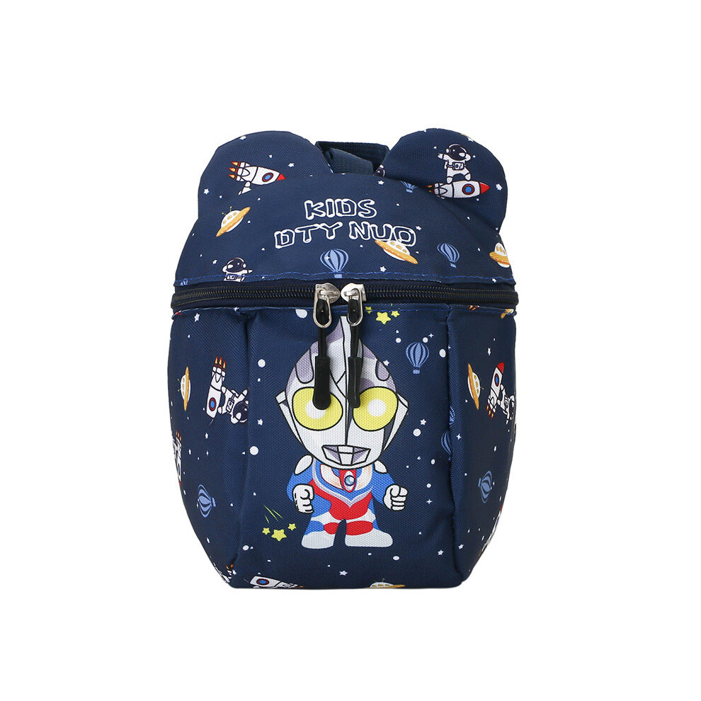 (Navy Blue) Rocket Ultraman Cartoon Pattern Childrens Backpack For School Use Daily-image-OPC-PHHJQV9-NEW