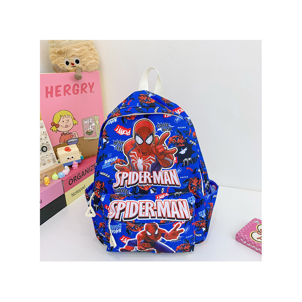 ( Spiderman) Printed Children Cartoon Backpack For Students Kindergarten Blue