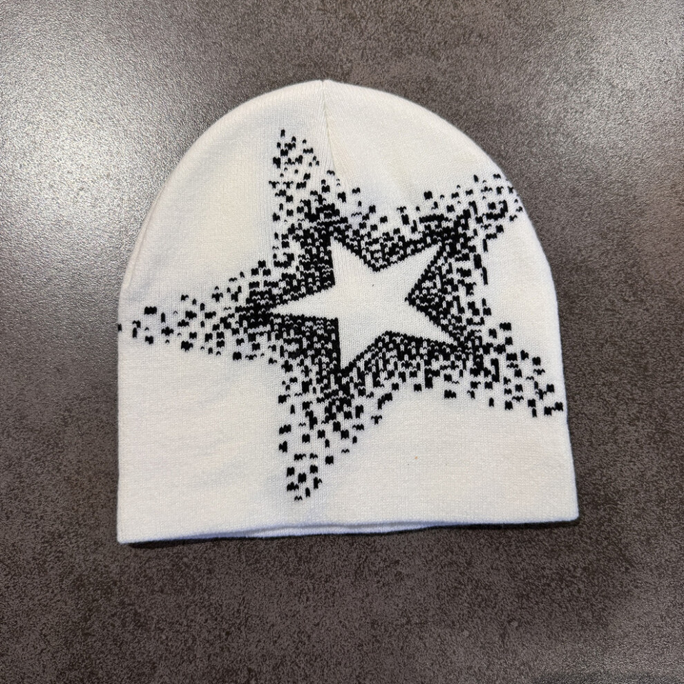 (White) Creative Pattern Star Neutral Knitted Hat For Autumn And Daily Use Winter-image-OPC-PHHJR9P-NEW